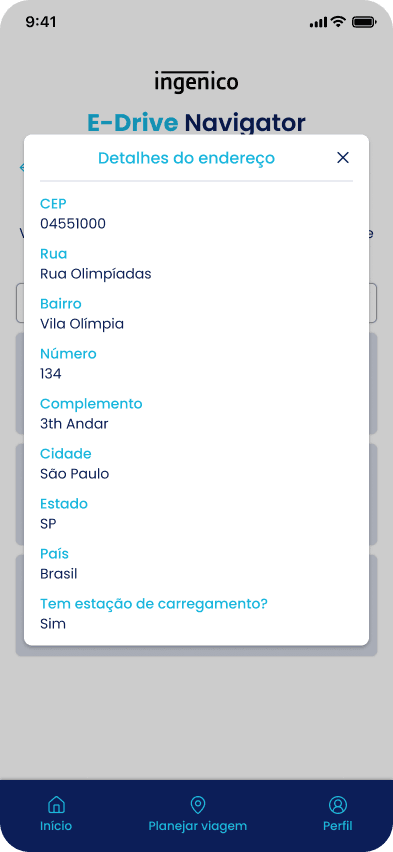 Detalhes do Ponto de Recarga